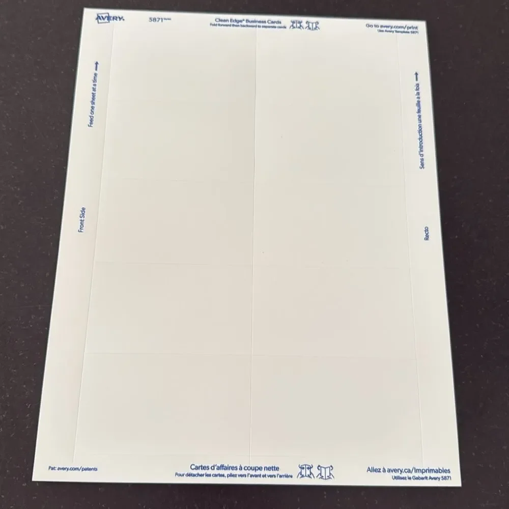 2 Packs Avery 5871 White Clean Edge Business Cards – 400 Total, Laser Printer,